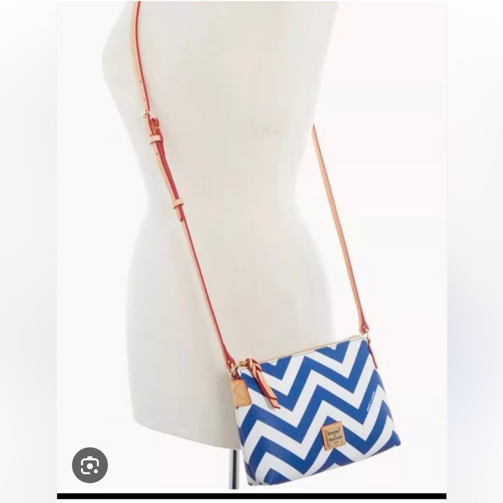 Dooney & Burke Blue Chevron Crossbody Bag